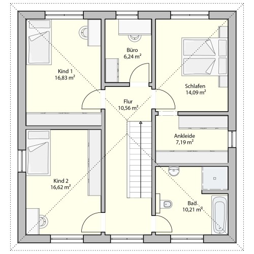 RKR Haustyp | Messehaus Stadtvilla 167 | Obergeschoss